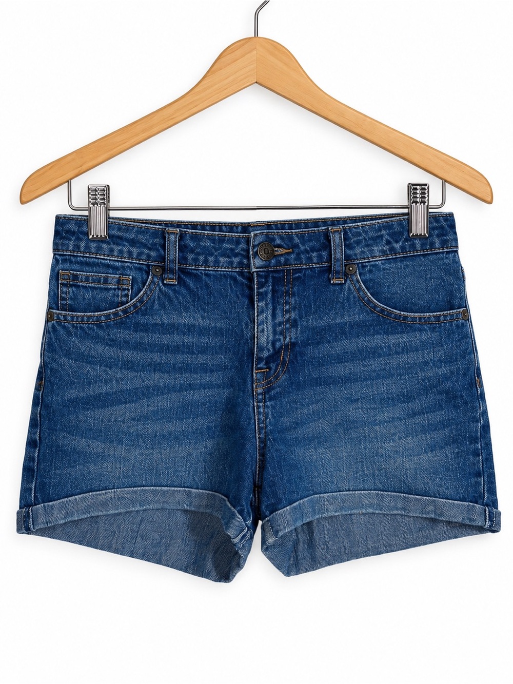 Cherokee Girl Dark Wash 5-Pocket Cuffed Denim Shorts